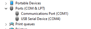 COM port in device manager