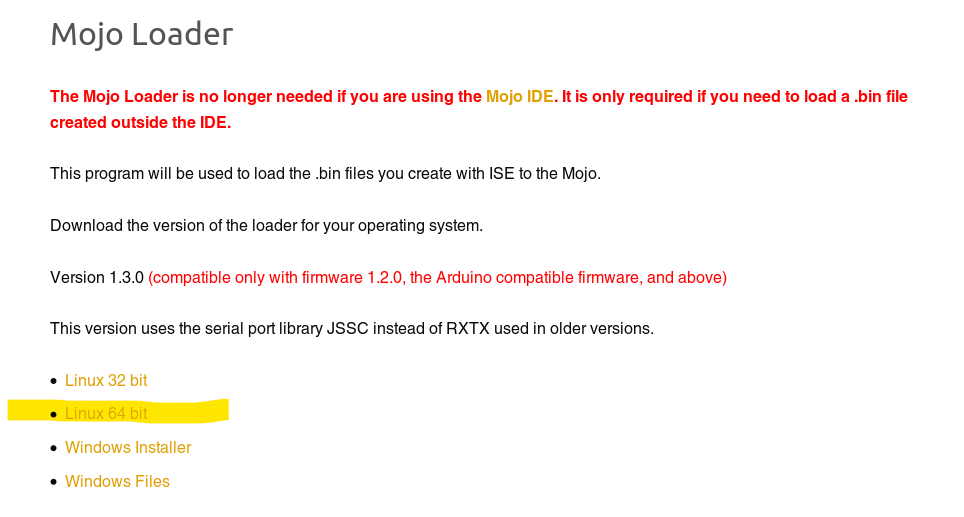 Mojo loader download page