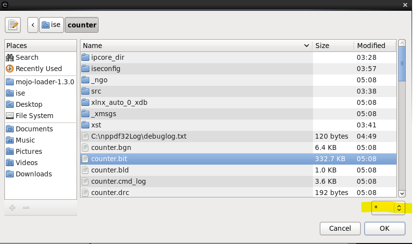 Opening counter bit file